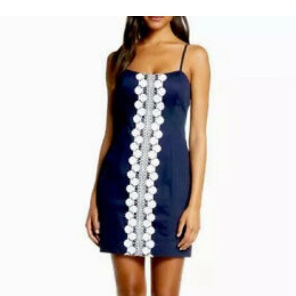 Lilly Pulitzer Shelli stretched navy mini dress size 14